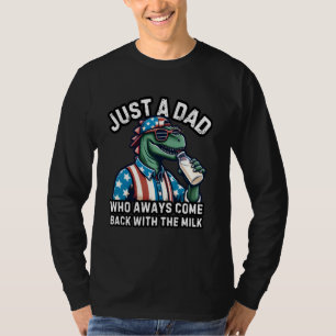 T-shirt Retro T-rex Dinosaur Juste Un Père Qui Est Toujour