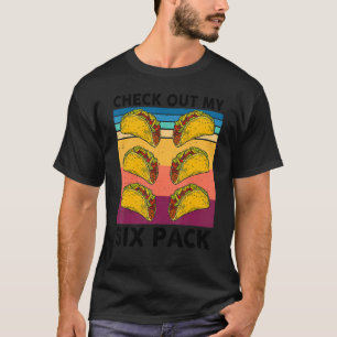 T-shirt Retro Taco Découvrez Mon Six Pack 6 Pack Mexique F