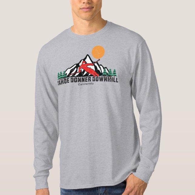 T-shirt Retro Tahoe Donner Ski de descente (Devant)