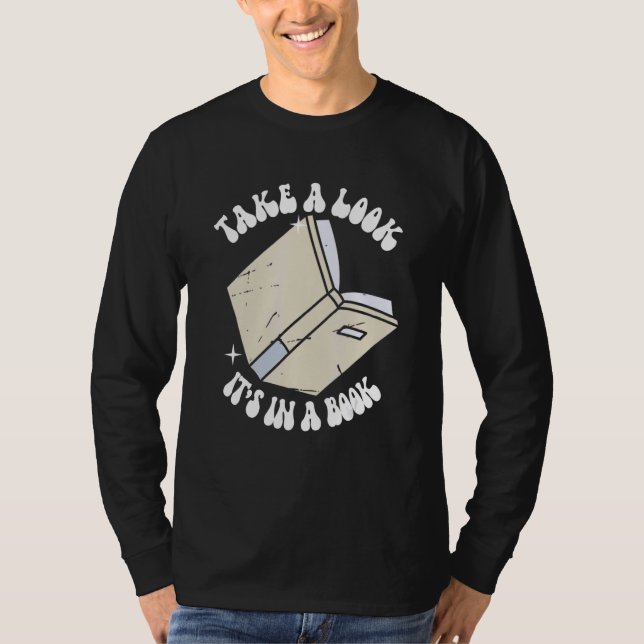 T-shirt Retro Take A Look It's In A Book Reading   (Devant)