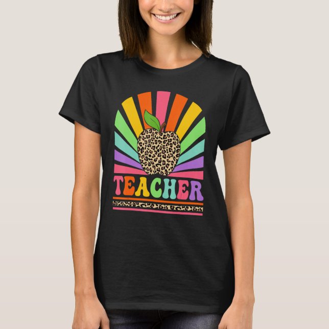T-shirt Retro Teacher Inspirational Colorful Back To Schoo (Devant)