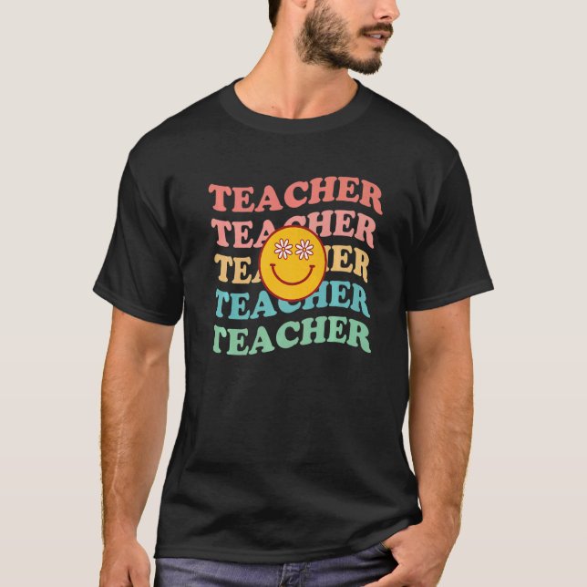T-shirt Retro Teachers Inspirational Colorful Elementary C (Devant)