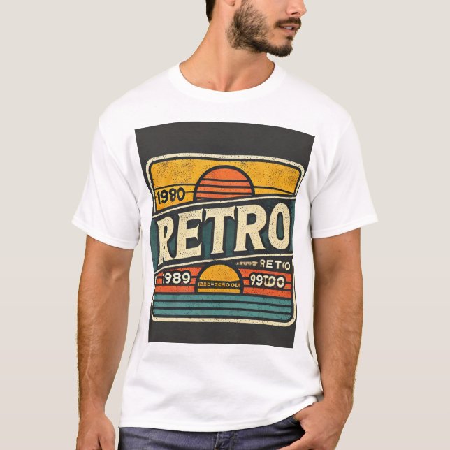 t-shirt rétro, tee vintage, esthétique des années  (Devant)