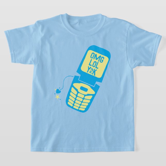 T-Shirt Retro Téléphone Flip Bleu (Poser)