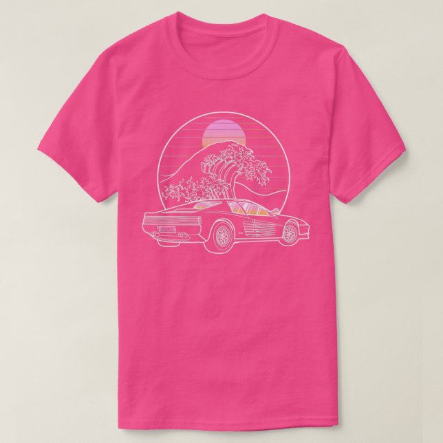 T-shirt Rétro Testarossa Japon Vague (Design devant)