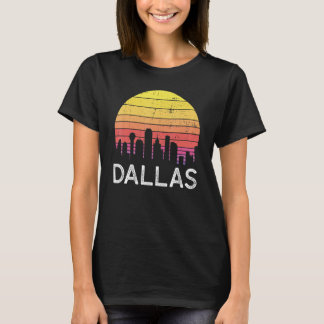 T-shirt Retro Texas Dallas Skyline Vintage Urban Buildings