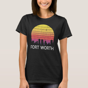 T-shirt Retro Texas Fort Worth Skyline Vintage Urban Build