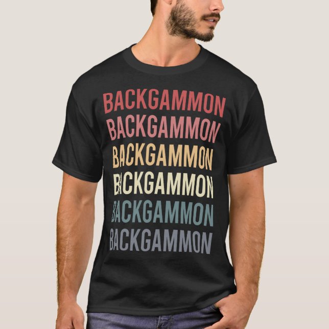 T-shirt Retro Text Backgammon (Devant)