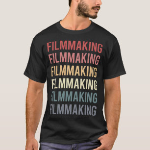 T-shirt Rétro Texte Cinéma Réalisateur Fabrication De Film