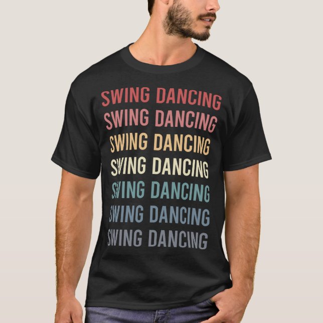 T-shirt Retro Texte Swing Danse (Devant)