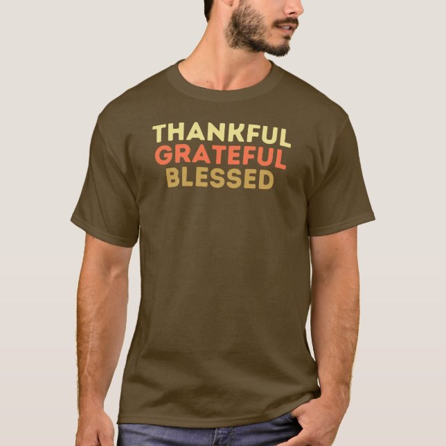 T-shirt Rétro Thanksgiving Grâcieux Béni (Devant)