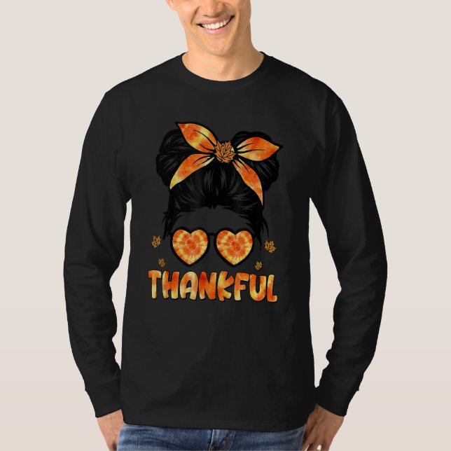 T-shirt Retro Thanksgiving Women Autumn Fall Leaves Thankf (Devant)