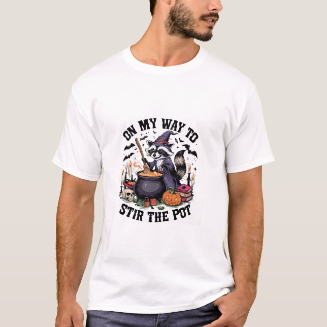 T-shirt Retro Time Pour Remuer Le Pot Drôle De Raton Laveu (Devant)