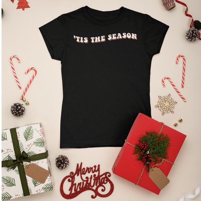 T-shirt Retro 'Tis Season Noël Typographie (Créateur téléchargé)