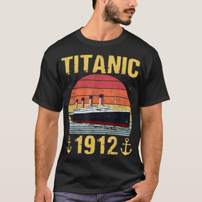T-shirt Retro Titanic 1912 Bateau de croisière Navire Vint (Devant)