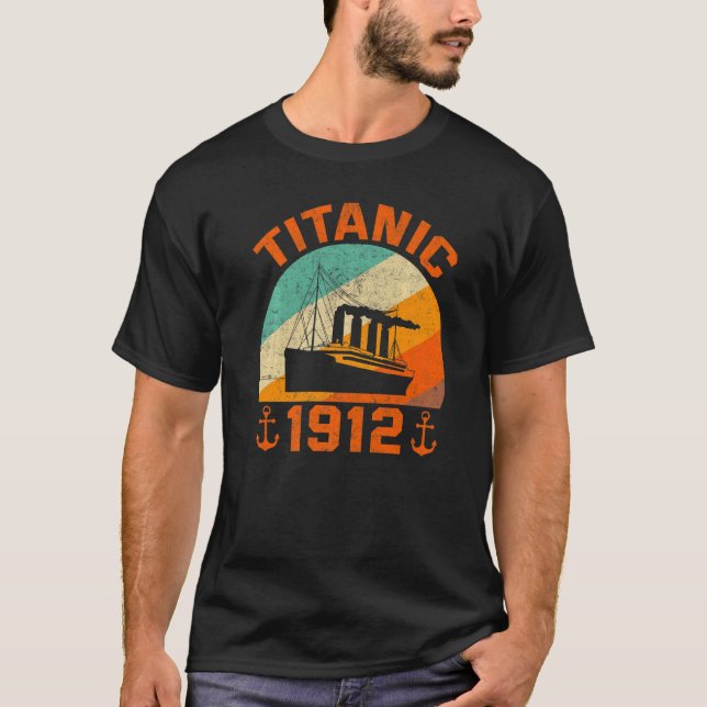 T-shirt Retro Titanic 1912 Bateau de croisière Navire Vint (Devant)