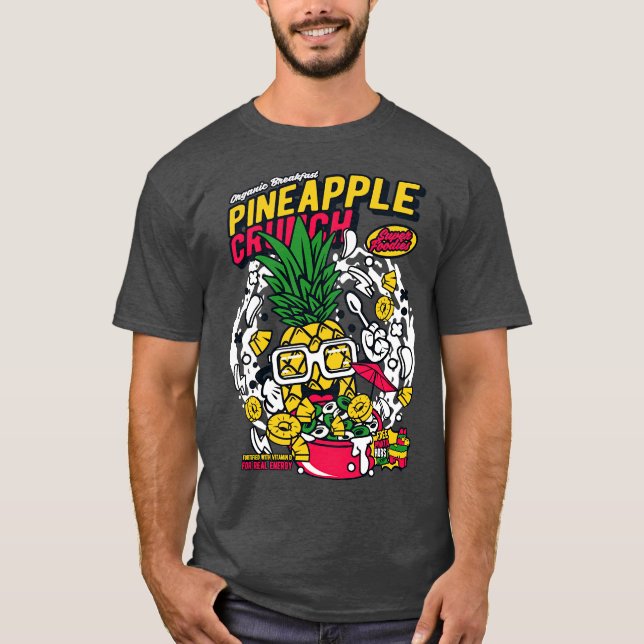 T-shirt Retro toon Cereal Box Cereal Pineapple Crunch Funn (Devant)