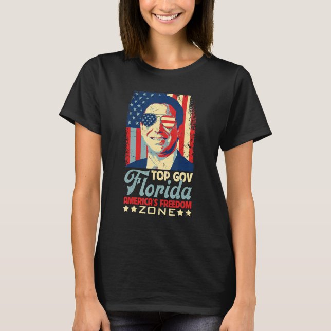 T-shirt Retro Top Gov Ron DeSantis Floride Amérique libéré (Devant)