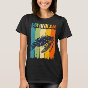 T-shirt Rétro Tortue de mer Dominicaine Thème amis Famille