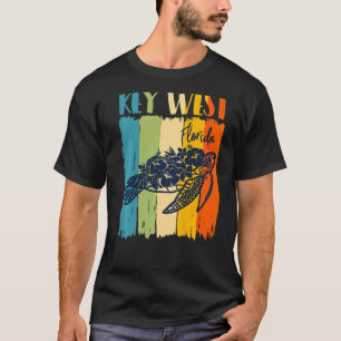 T-shirt Rétro Tortue de mer Key West Floride Thème Amis Fa