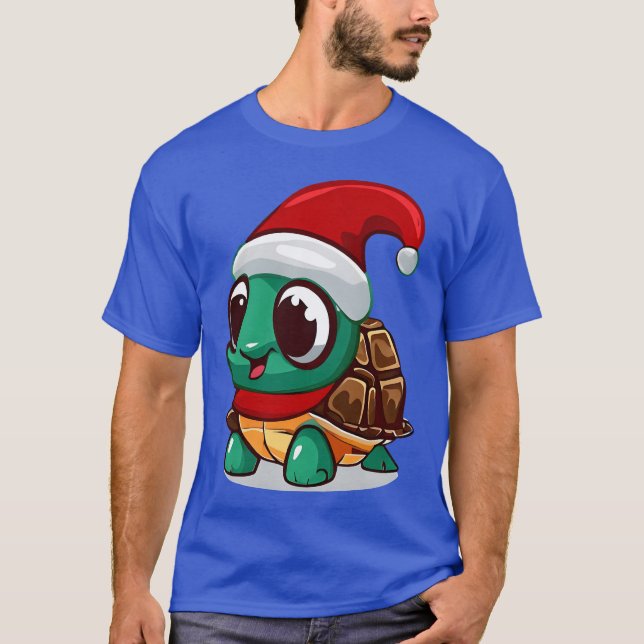 T-shirt Rétro tortue de Noël (Devant)