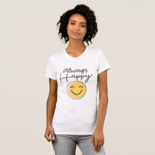 T-shirt rétro "Toujours heureux" Sunshine - Smiley