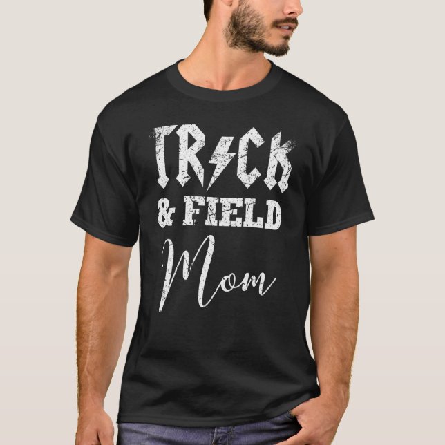T-shirt Retro Track and Field Mom Track Maman Track Mother (Devant)