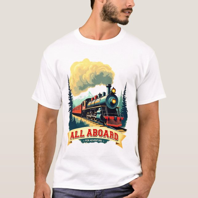 T-shirt Retro Train Adventure - Poster ferroviaire Vintage (Devant)