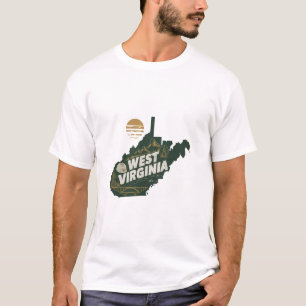 T-shirt Retro Travel Iconic West Virginia Graphic