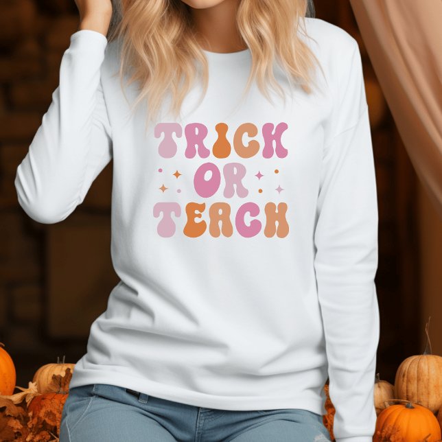 T-shirt rétro "Trick or Teach" (Cute Halloween Teacher T-shirt)