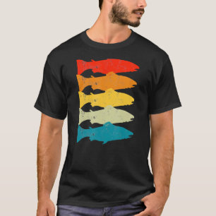 T-shirt Retro Trout Fishing Fly Fishing Papa Grandpa Strea