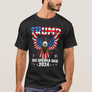 T-shirt Retro Trump 2024 Reprendre l'Amérique Drapeau amér