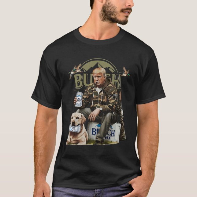 T-shirt Retro Trump Chasse Deer Drôle Bière Boire (Devant)