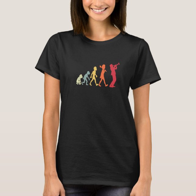 T-shirt Retro Trumpet Evolution Funny For Trumpet Player P (Devant)