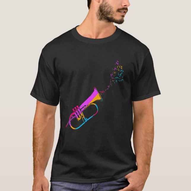T-shirt Retro Trumpet Trumpeter Musician Musical Instrumen (Devant)