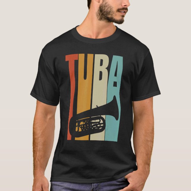 T-shirt Retro Tuba Cool Tuba Player (Devant)