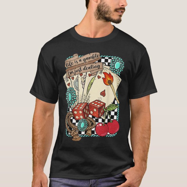 T-shirt Retro Turquoise Western Wild West Cowboy Cowgirl  (Devant)