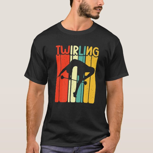 T-shirt Retro Twirlers Majorette Baton Twirling Dance (Devant)