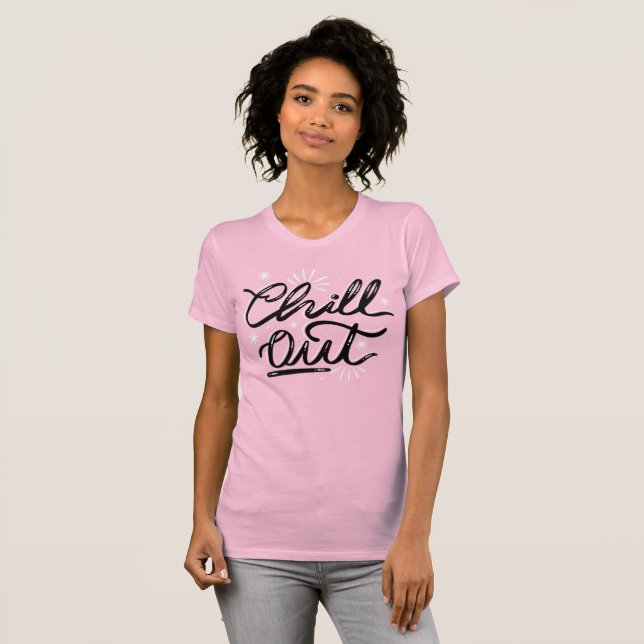 T-Shirt Rétro Typographie Chill Out (Devant entier)