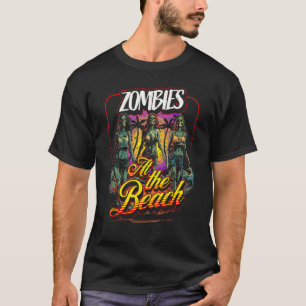 T-shirt Retro Undead Horror Zombies à la plage Sun Su