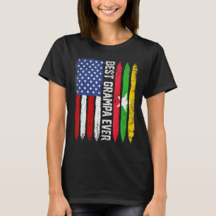 T-shirt Retro Us Birmanie Drapeau Meilleur Grampa Jamais D