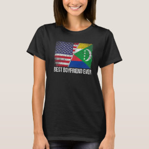 T-shirt Retro Us Comoros Drapeau meilleur petit ami jamais