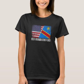 T-shirt Retro Us Congo Drapeau meilleur grand-père jamais