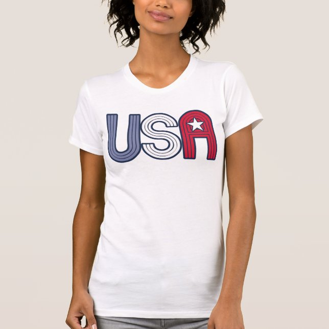 T-shirt Retro USA avec Star Patriotic (Devant)