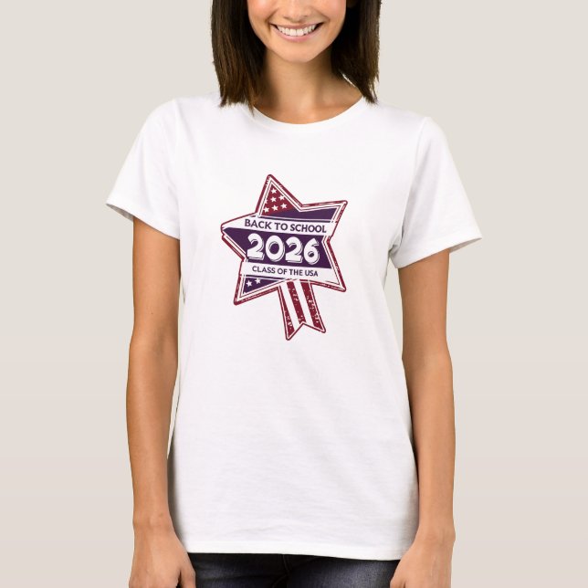 T-shirt Retro USA Class of 2026 Retour à l'école (Devant)