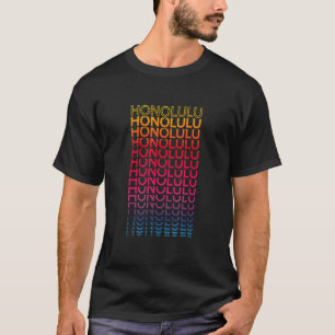 T-shirt Retro Usa Colorful City Nostalgale Honolulu