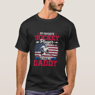 T-shirt Retro USA Drapeau Hockey Joueur me appelle Daddy 4