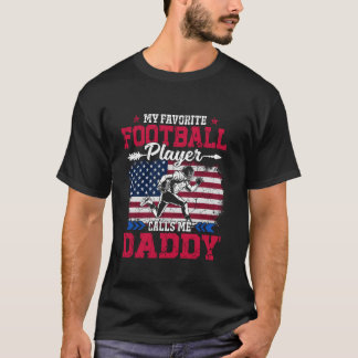 T-shirt Retro USA Flag Football Player me appelle Daddy 4t