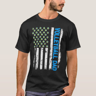 T-shirt Retro USA Flag Sports Meilleur papa jamais fier Vo