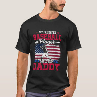 T-shirt Retro USA Le joueur de baseball Drapeau m'appelle
